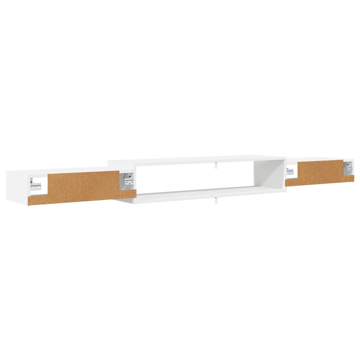 Wall-Mounted TV Cabinet with Open Storage in White