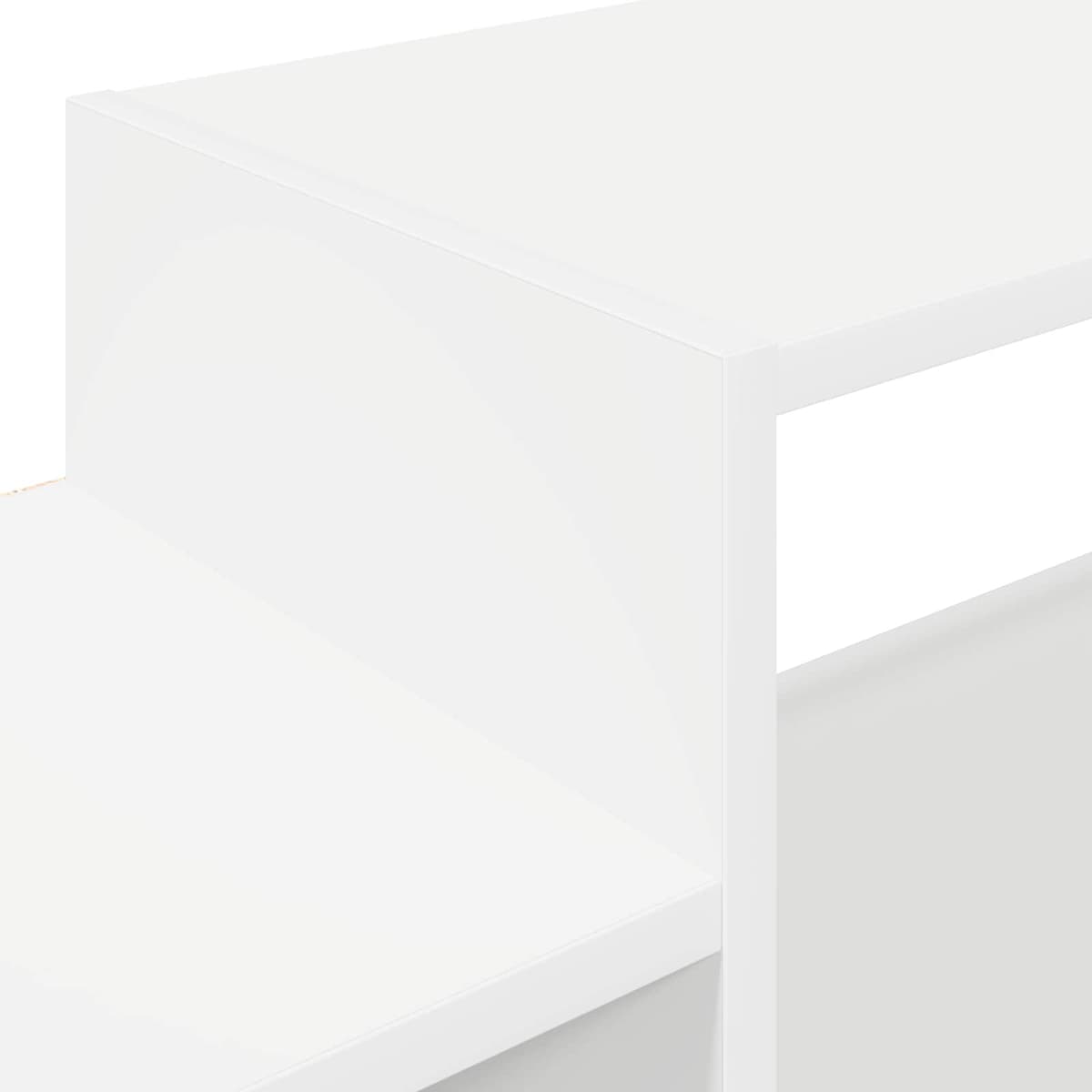 Wall-Mounted TV Cabinet with Open Storage in White