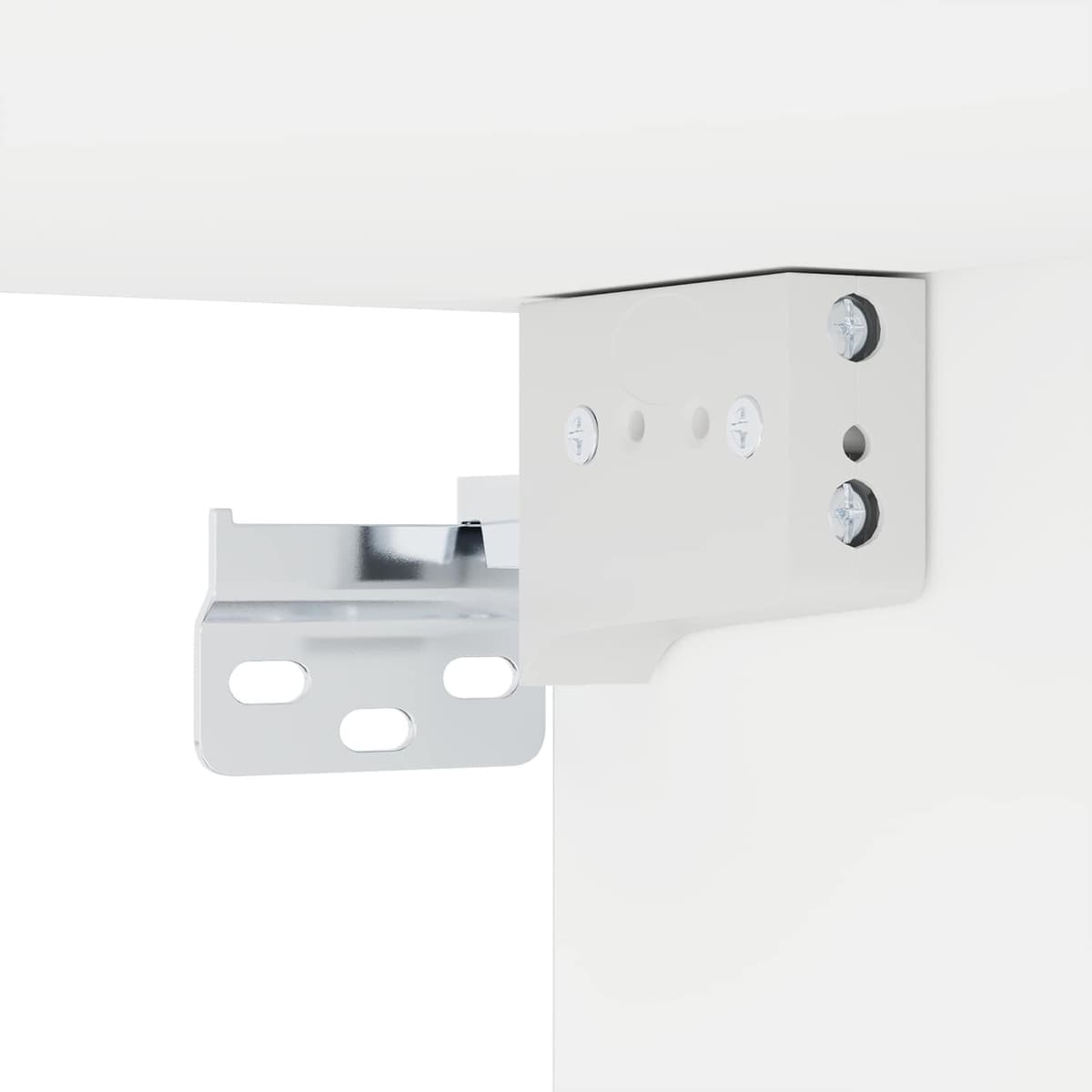 Wall-Mounted TV Cabinet with Open Storage in White