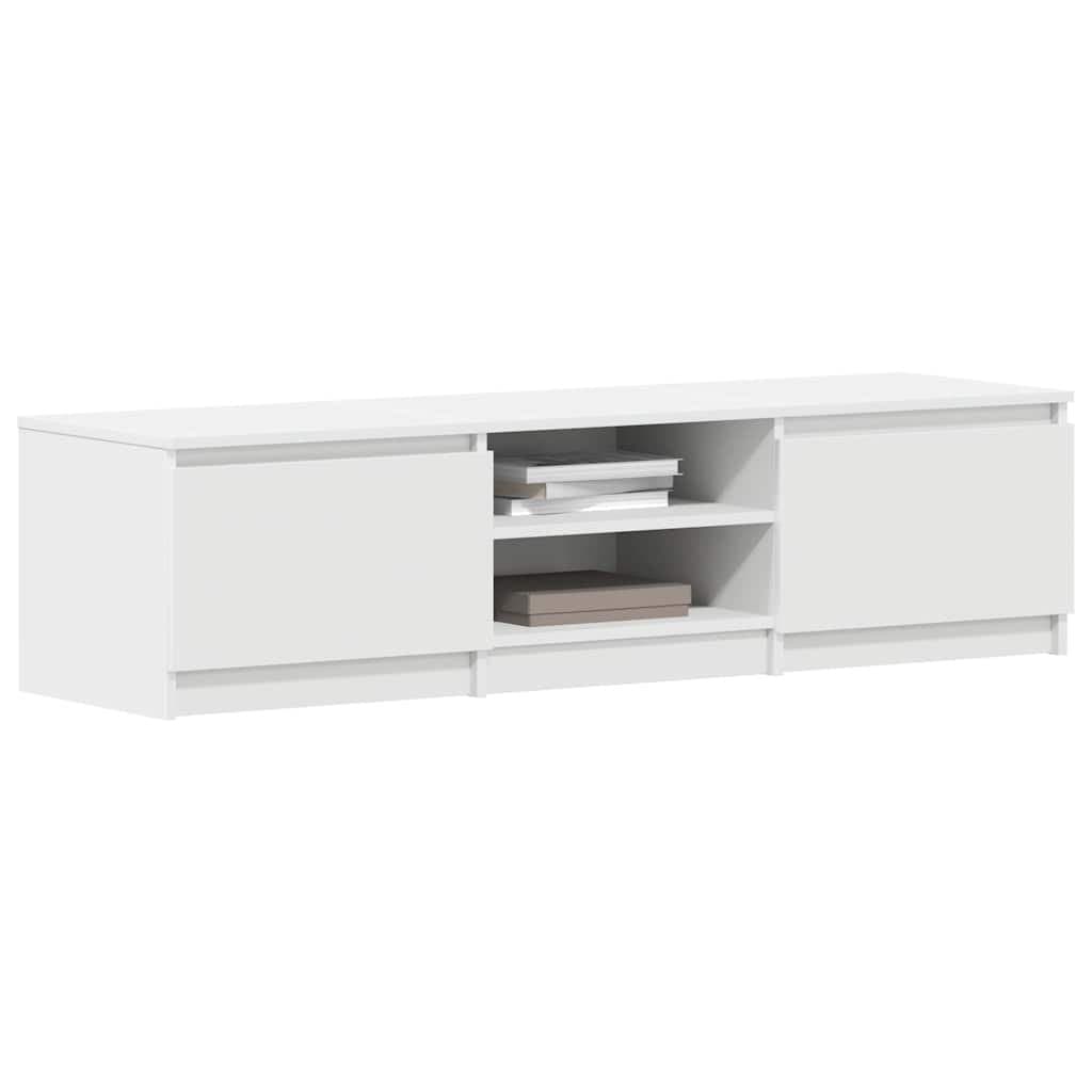White TV Cabinet 140x40x35.5 cm with Storage