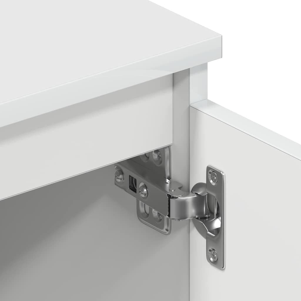 White TV Cabinet 140x40x35.5 cm with Storage