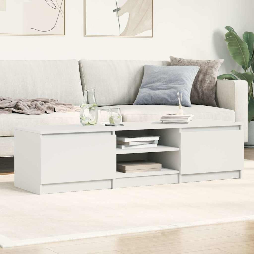 White TV Cabinet 140x40x35.5 cm with Storage
