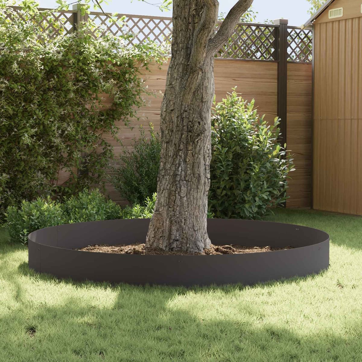 Garden Lawn Edging 10 Pieces 103 x 30 cm Steel Metal Border Black Flexible
