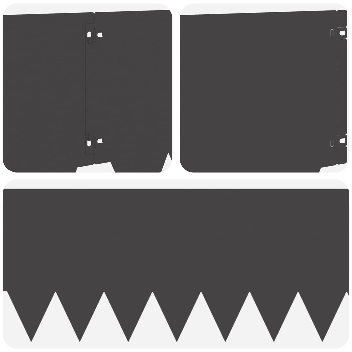 Garden Lawn Edging 10 Pieces 103 x 30 cm Steel Metal Border Black Flexible