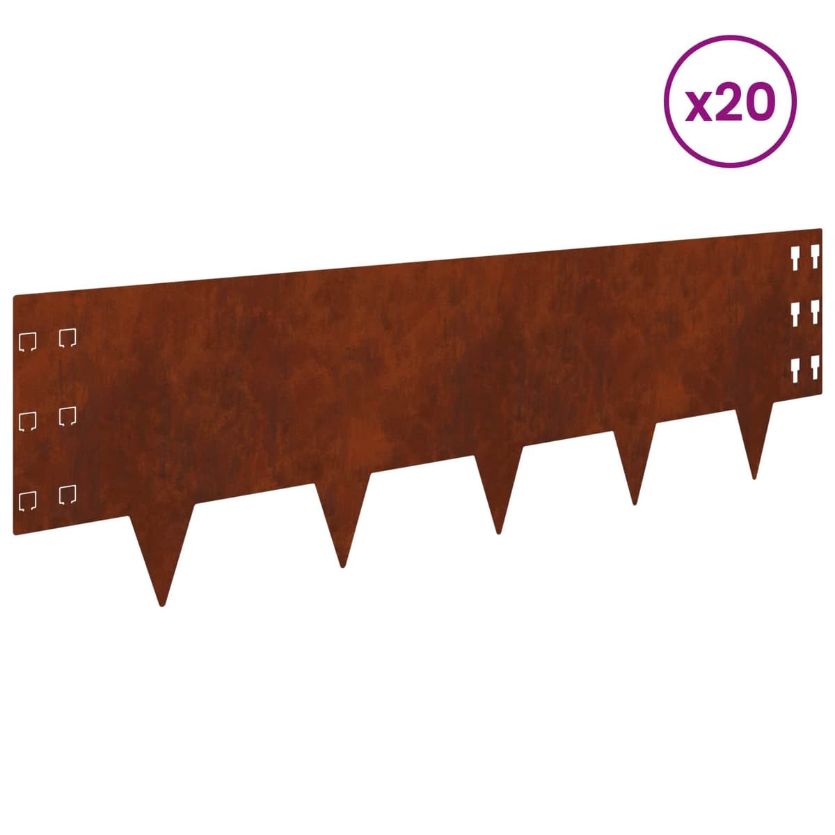 Garden Lawn Edging 20 pcs 100x30cm Steel Borders Modern Landscape Flexible Rusty