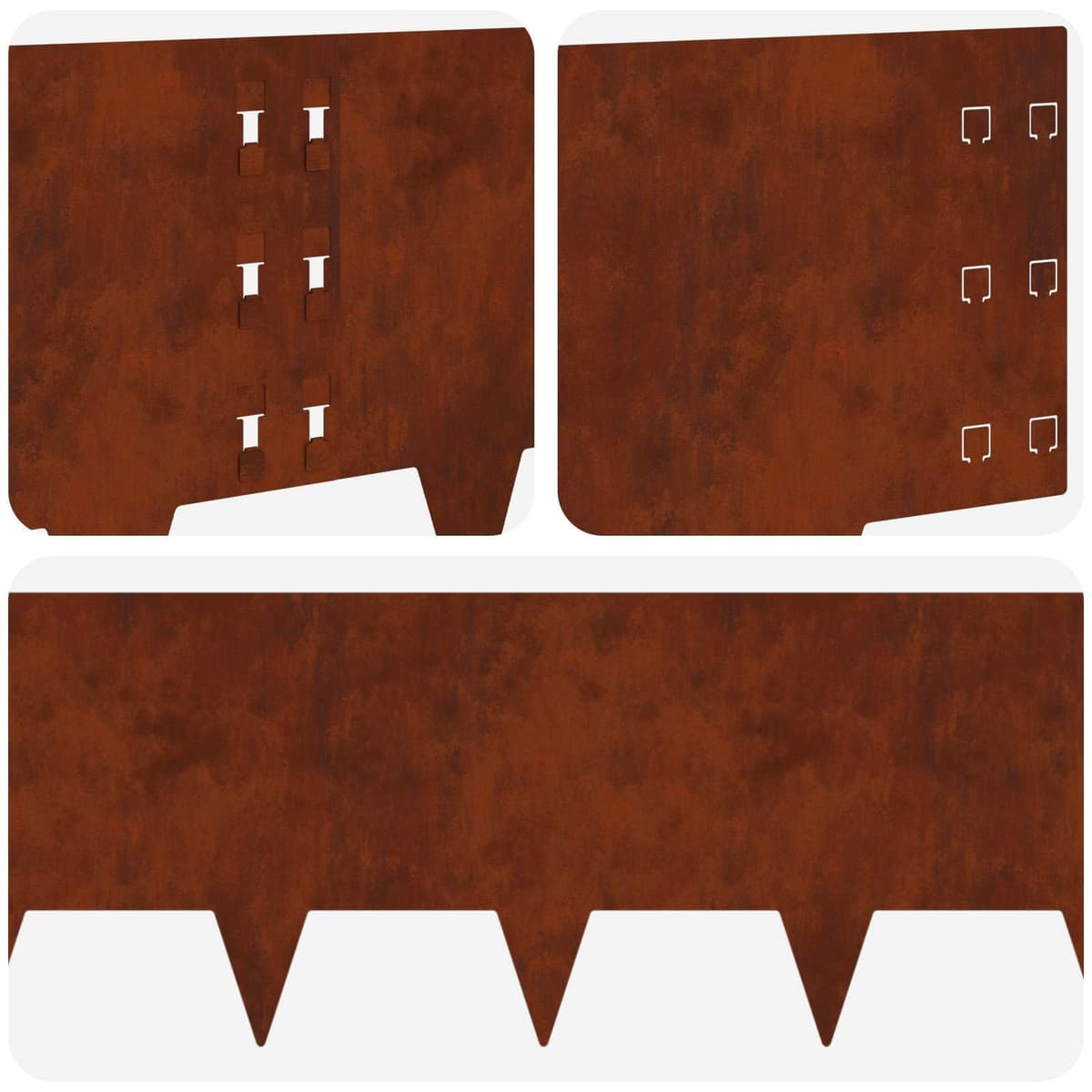 Garden Lawn Edging 20 pcs 100x30cm Steel Borders Modern Landscape Flexible Rusty