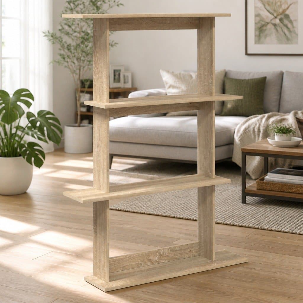 Brown Engineered Wood Wall Shelf Unit for Storage
