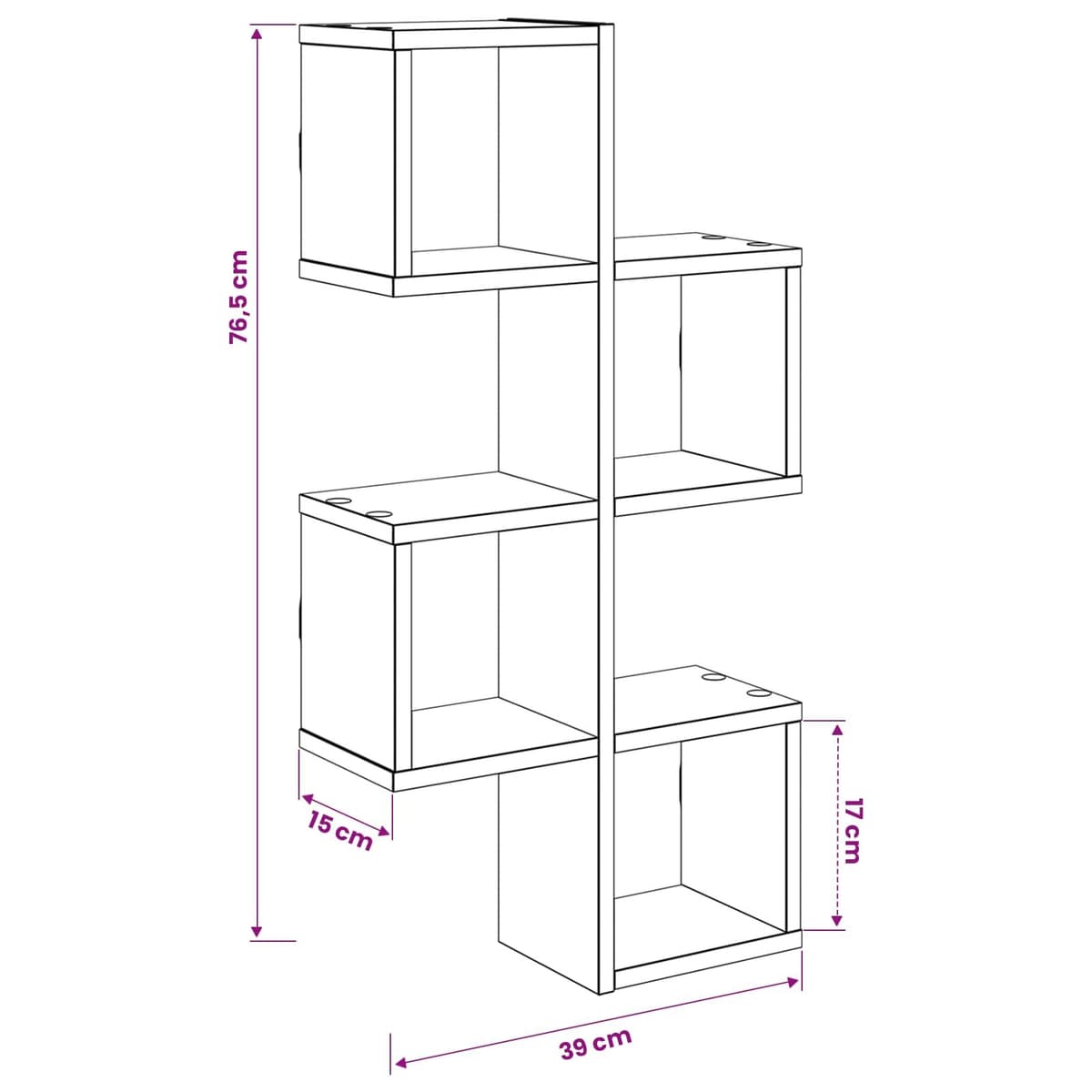 Brown Sonoma Oak Wall Shelf for Organizing and Displaying