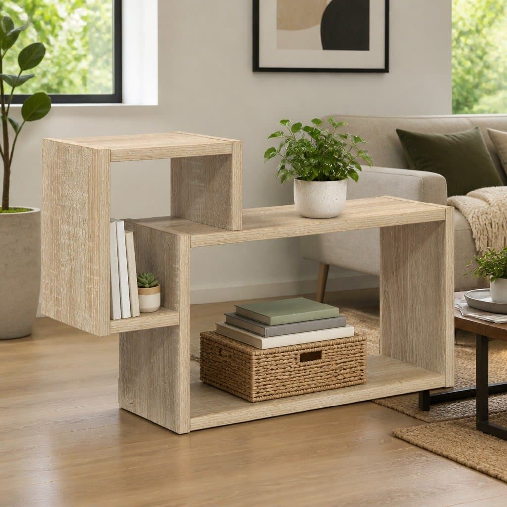 Wall Shelf Wall-Mounted Storage Brown Modern Living Room Bedroom Décor