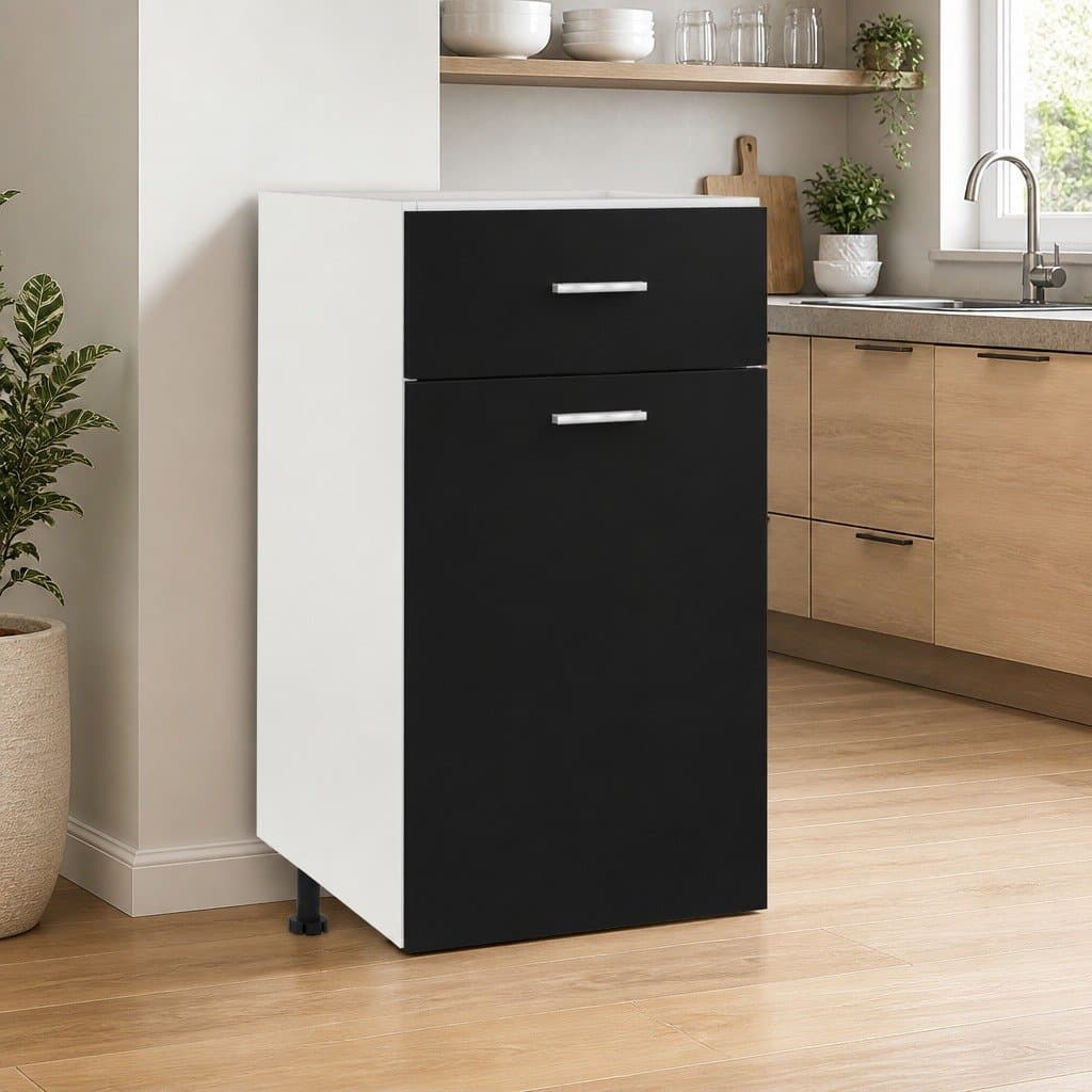 Black Drawer Bottom Cabinet for Kitchen Storage