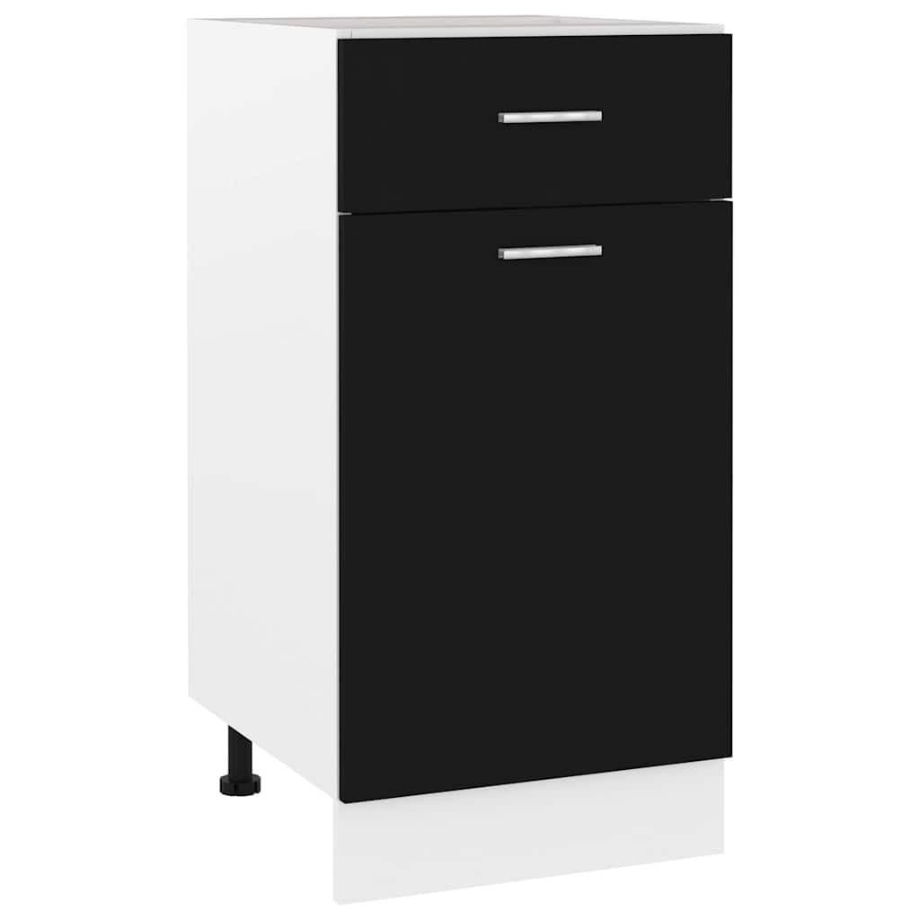 Black Drawer Bottom Cabinet for Kitchen Storage