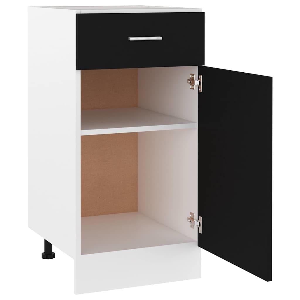 Black Drawer Bottom Cabinet for Kitchen Storage