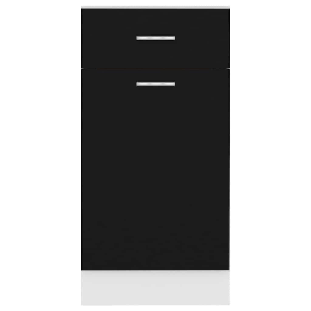 Black Drawer Bottom Cabinet for Kitchen Storage