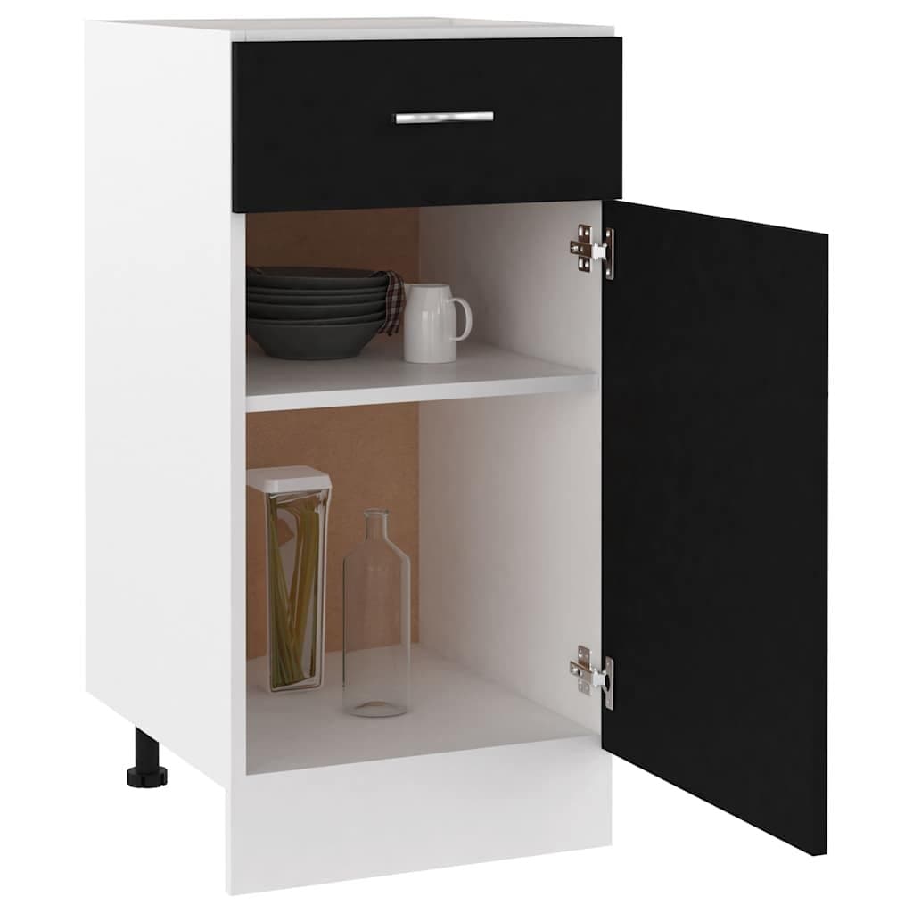Black Drawer Bottom Cabinet for Kitchen Storage