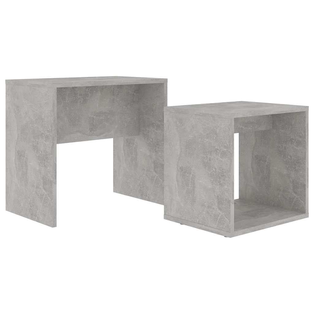 Coffee Table Set 2-Piece Nesting Grey Contemporary Living Room Accent Tables