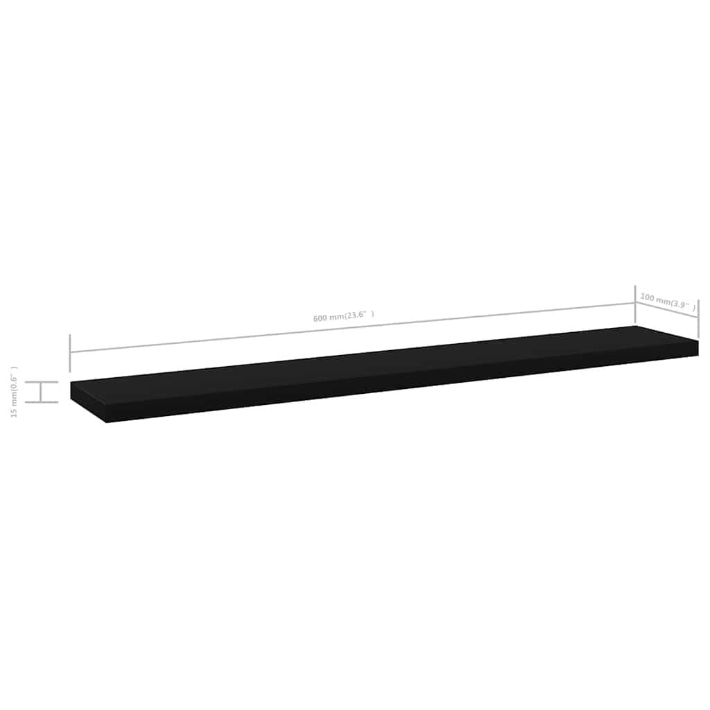 Bookshelf Boards 8 pcs Black Shelving Panels Storage Solution Engineered Wood
