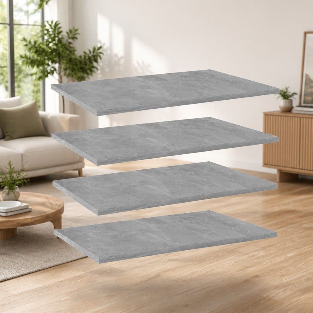 Grey Engineered Wood Bookshelf Boards 60x40x1.5 cm