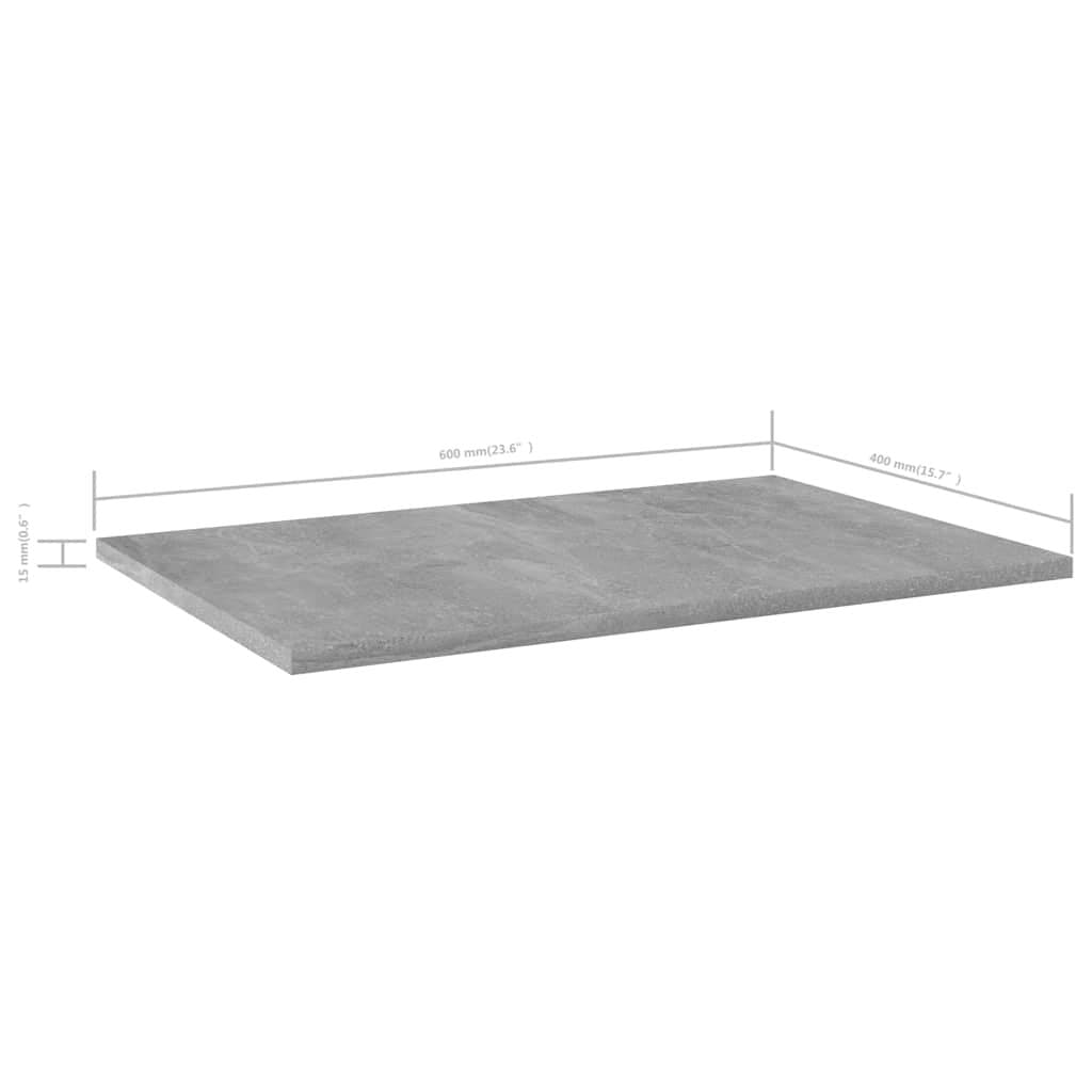 Grey Engineered Wood Bookshelf Boards 60x40x1.5 cm