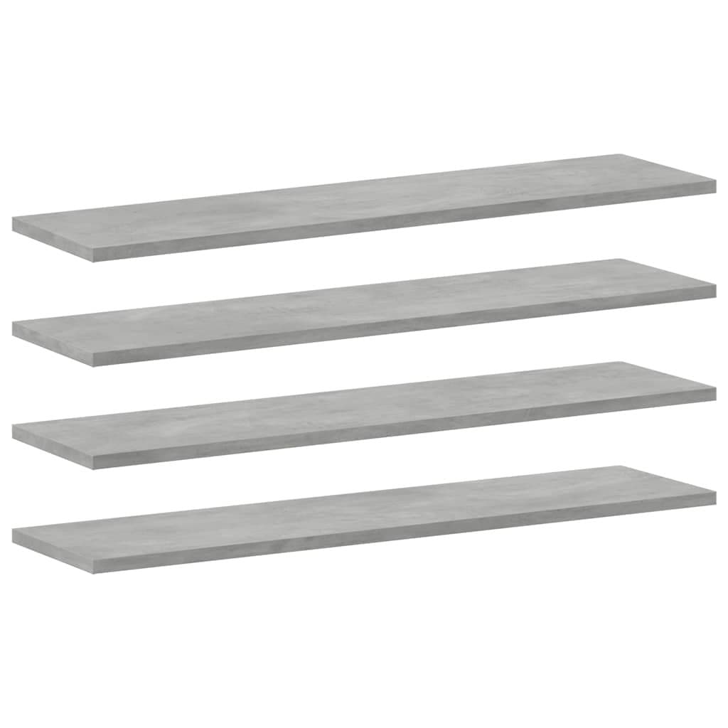 Grey 4-Piece Engineered Wood Bookshelf Boards