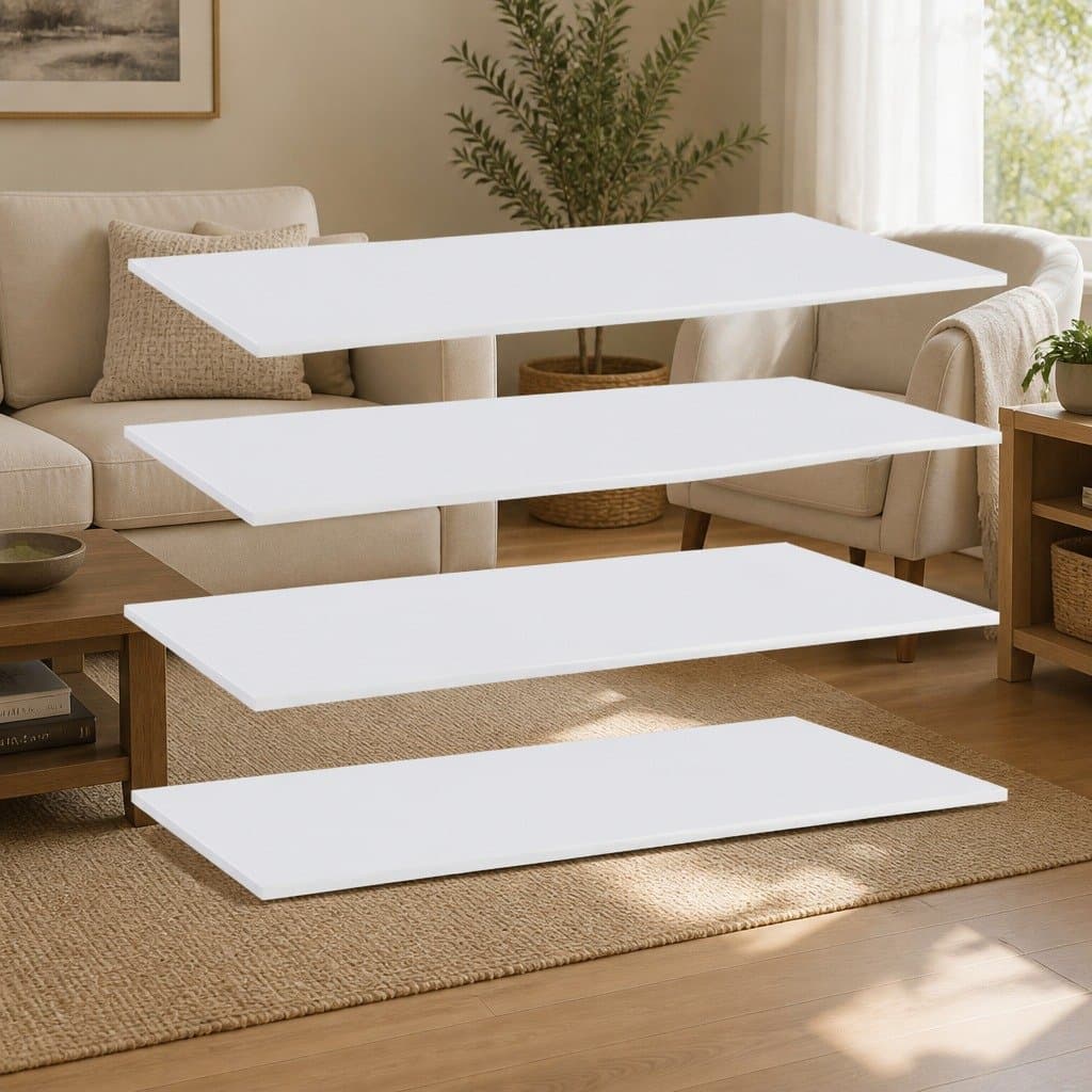 White Floating Shelf Boards 4 Pack
