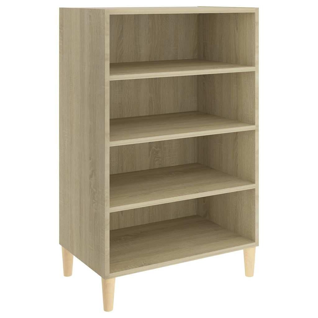 Brown Engineered Wood Sideboard with 4 Shelves