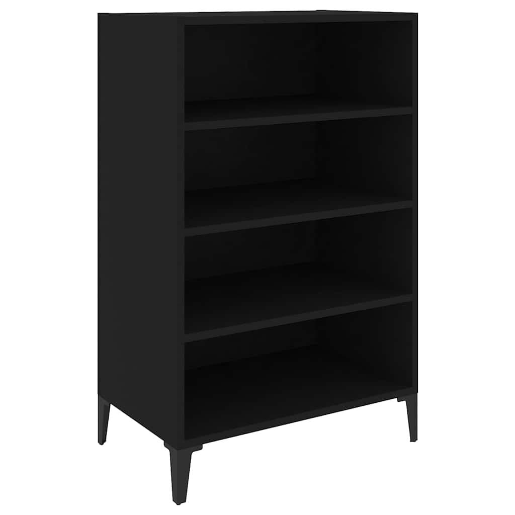 Black Sideboard Cabinet with 4 Shelves