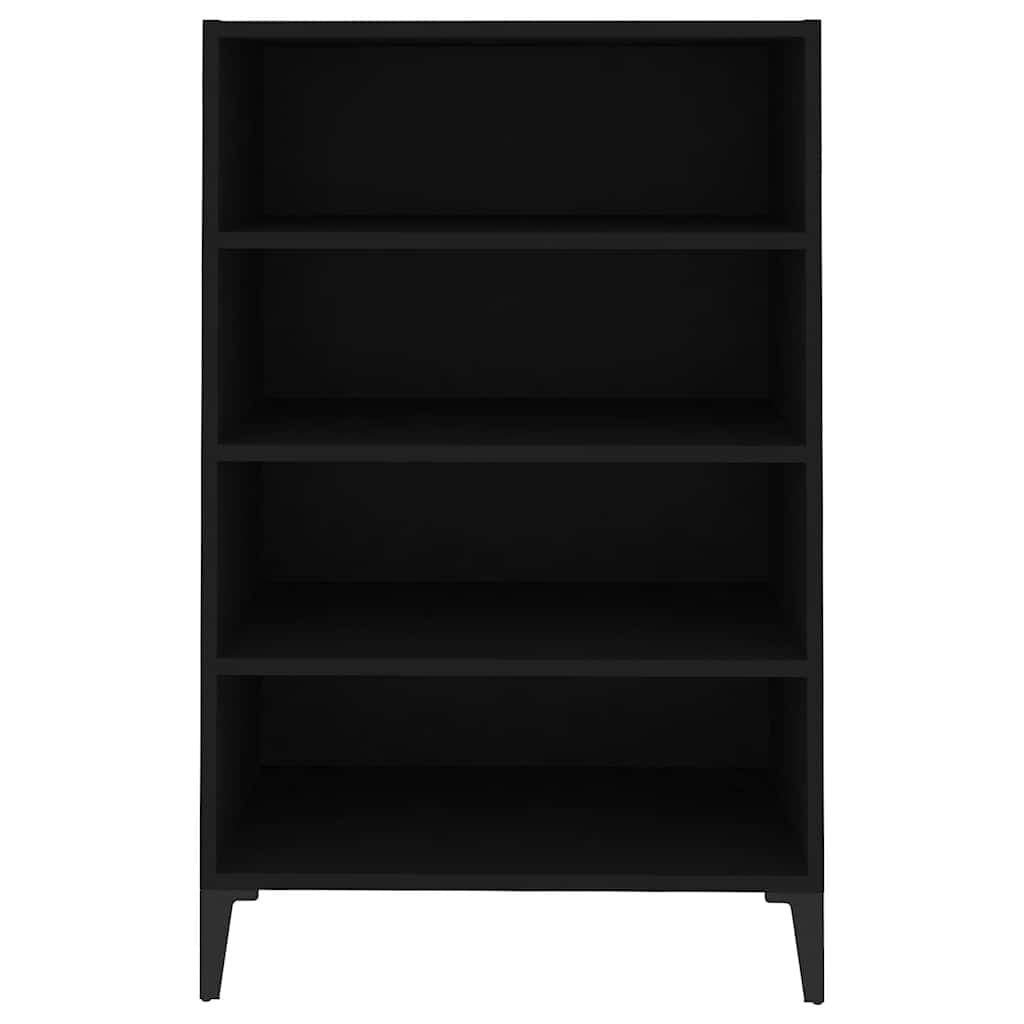 Black Sideboard Cabinet with 4 Shelves