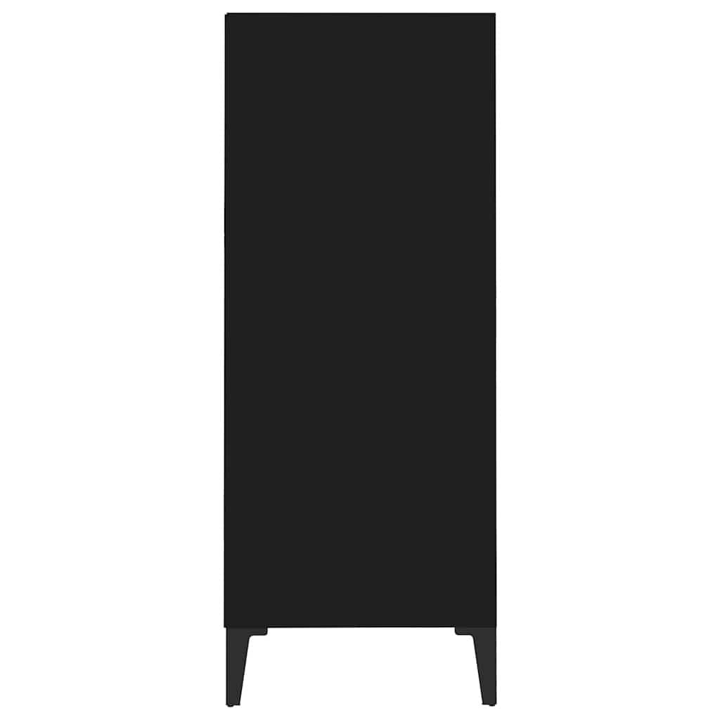 Black Sideboard Cabinet with 4 Shelves