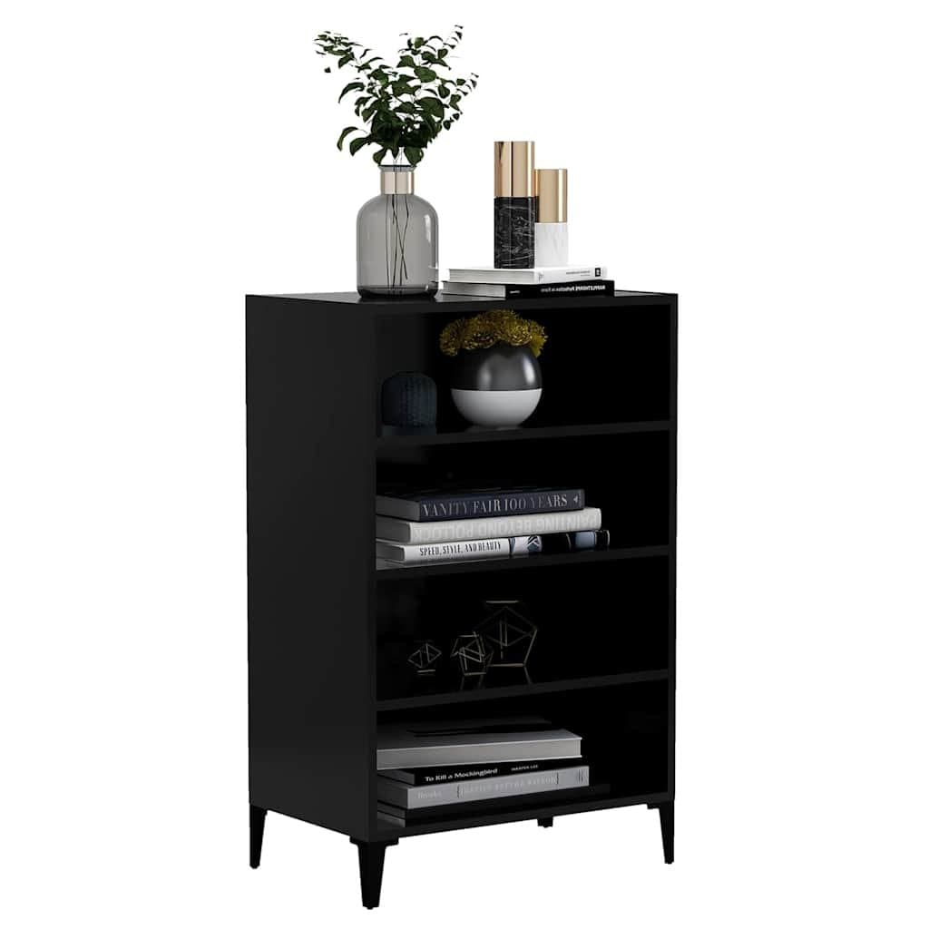 Black Sideboard Cabinet with 4 Shelves