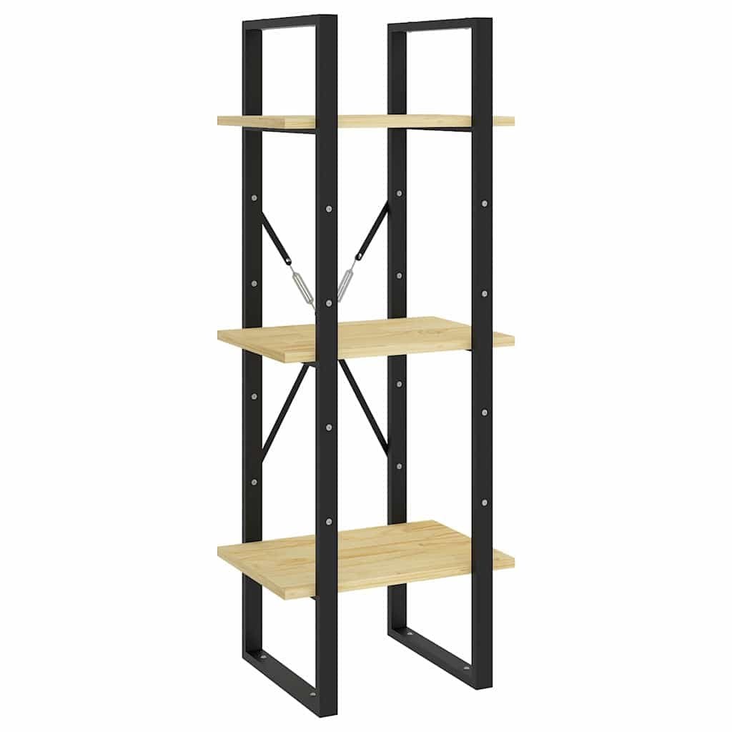 3-Tier Wooden Book Cabinet Shelving Unit Storage Display Brown Standing Shelf