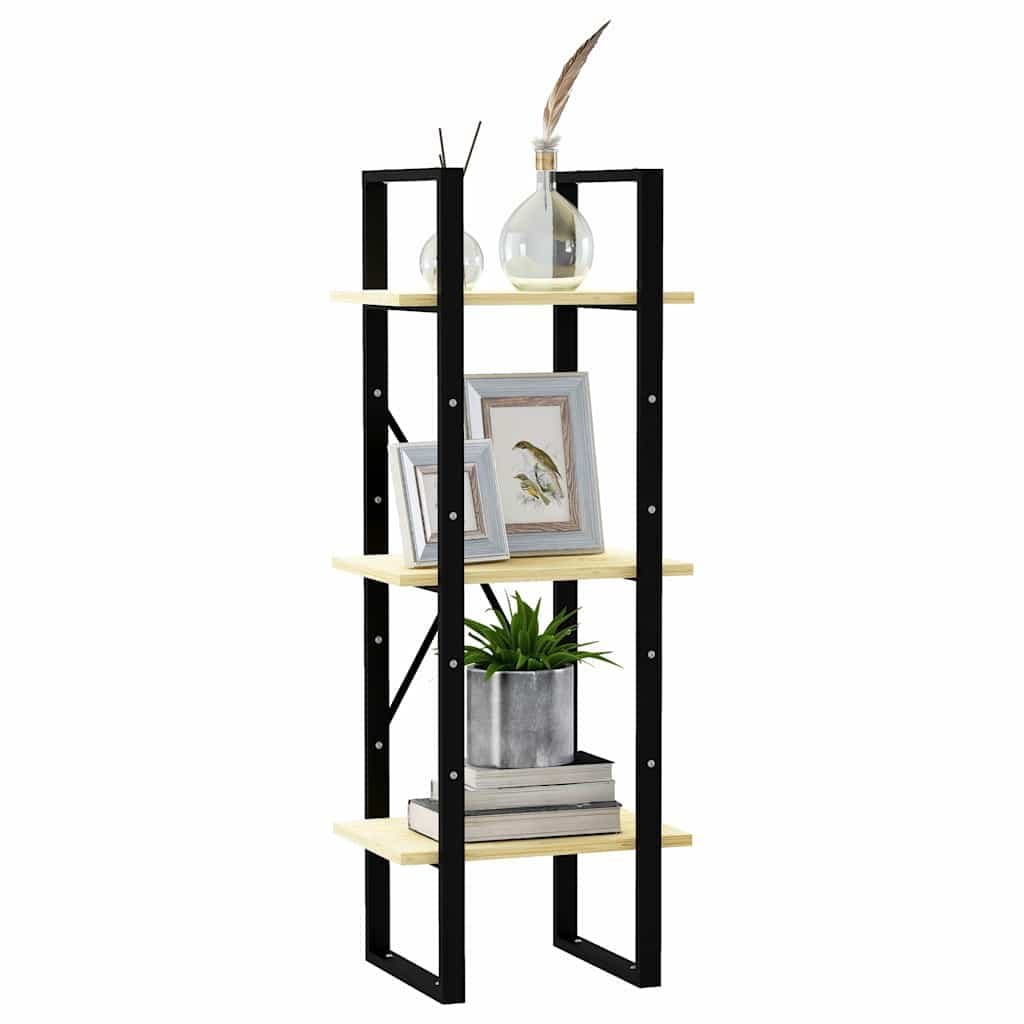 3-Tier Wooden Book Cabinet Shelving Unit Storage Display Brown Standing Shelf