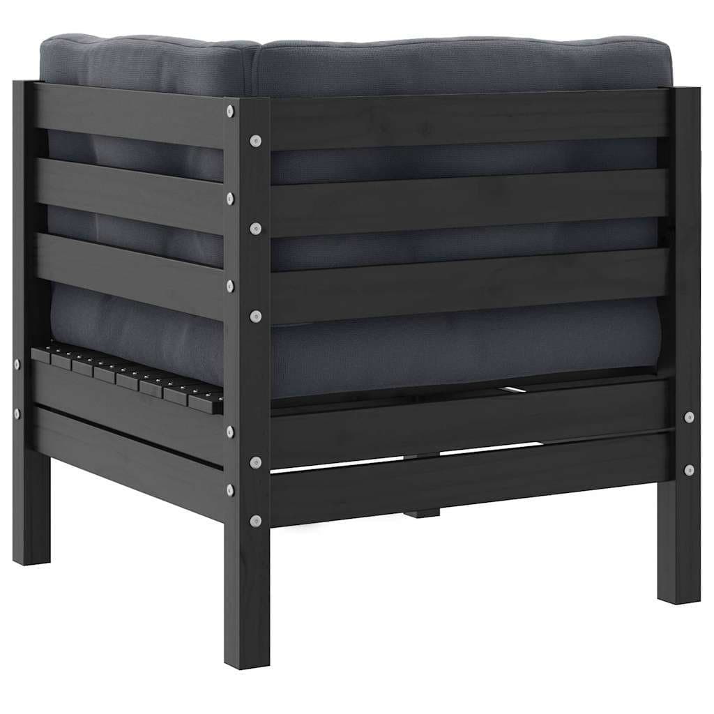 Grey 2-Seater Garden Sofa with Cushions