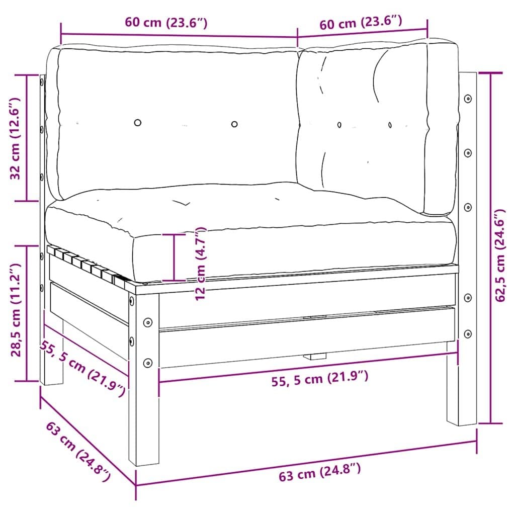 Grey 2-Seater Garden Sofa with Cushions