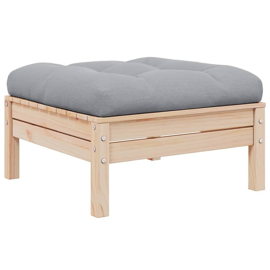 2-Seater Modular Garden Sofa with Grey Cushions