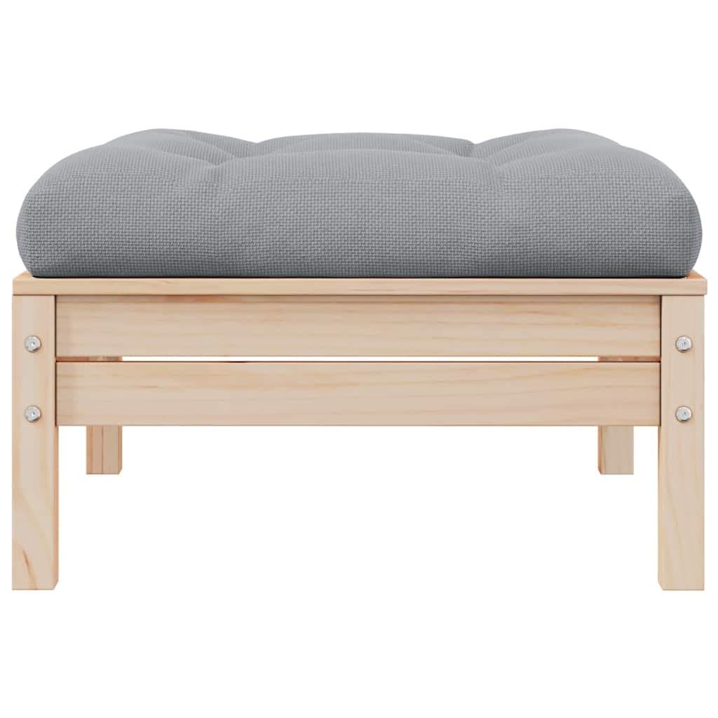 2-Seater Modular Garden Sofa with Grey Cushions