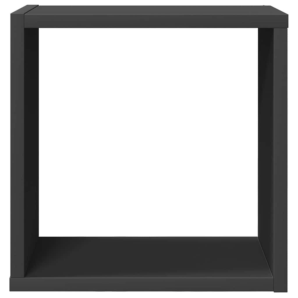 Set of 6 Floating Wall Cube Shelves in Grey