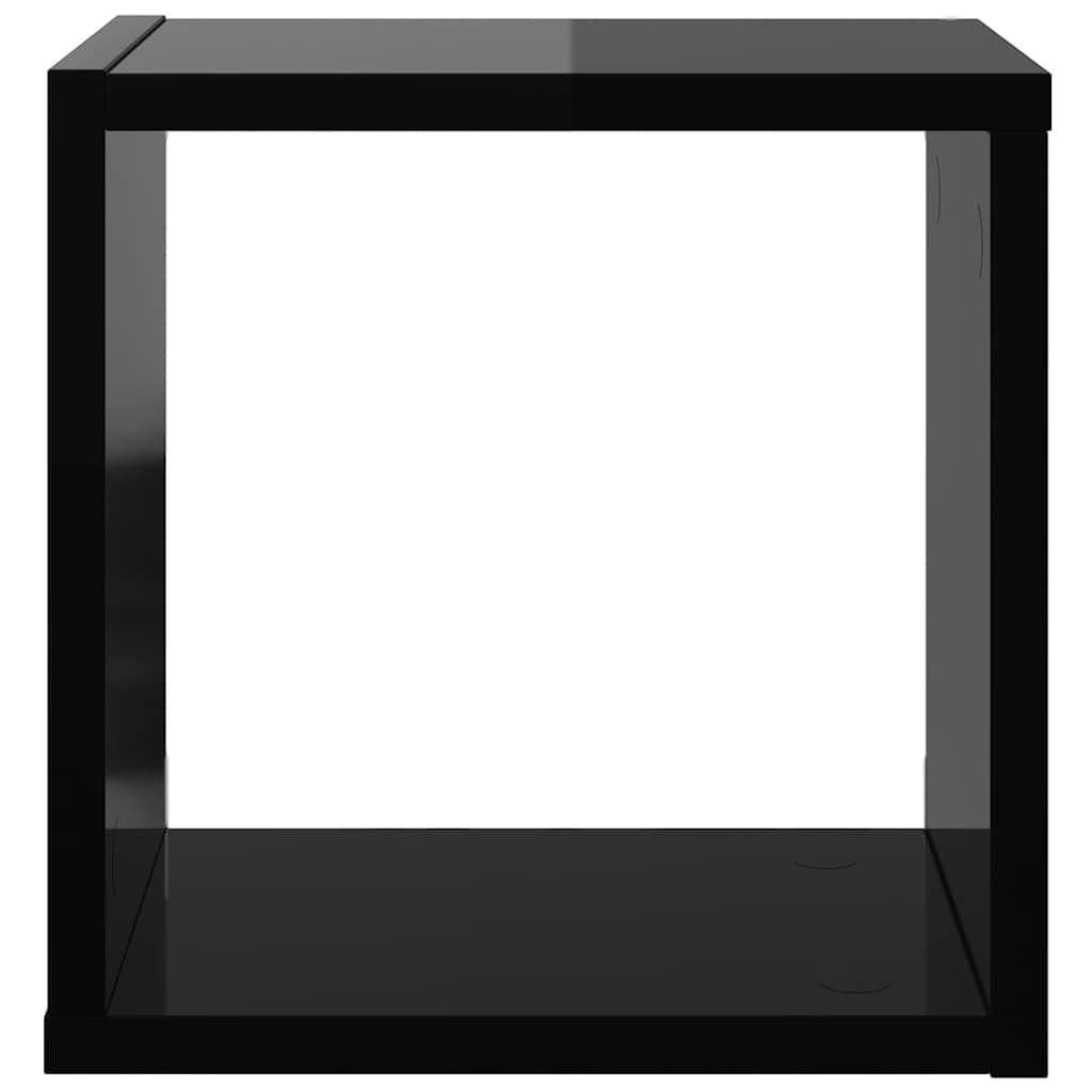 Wall Cube Shelves 4 Pieces Floating Storage Display Black Living Room Bedroom