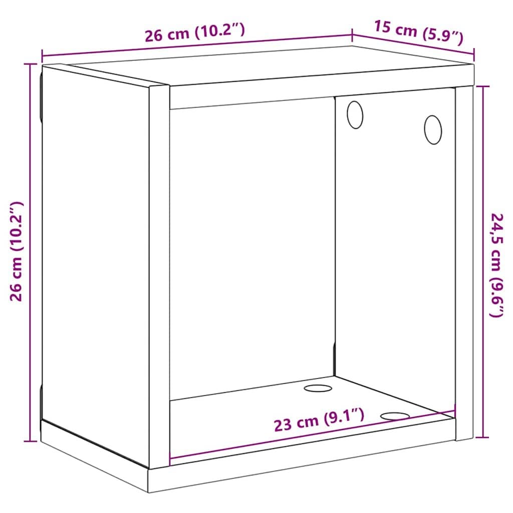 Wall Cube Shelves 4 Pieces Floating Storage Display Black Living Room Bedroom