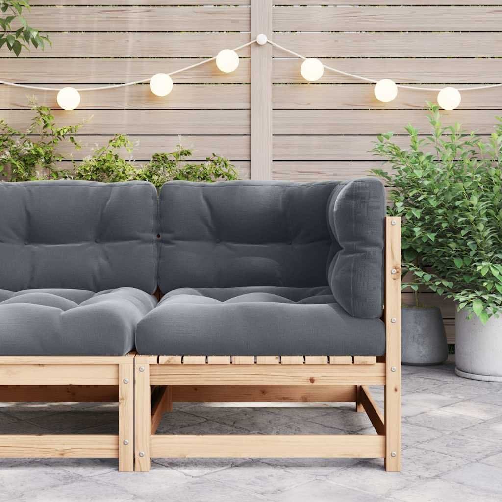 Outdoor Corner Sofa Garden Sectional Seating Solid Pinewood with Cushions