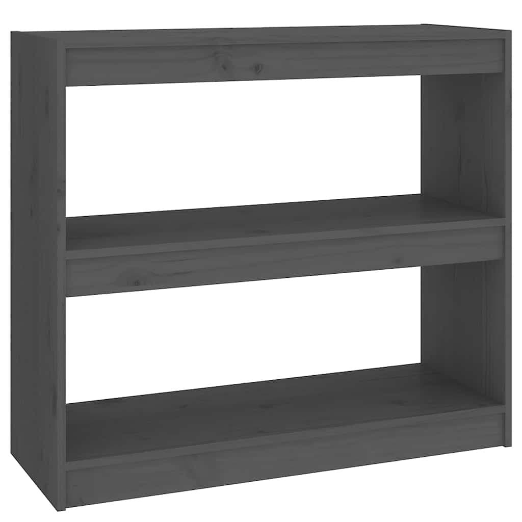 Grey Solid Wood Pine Book Cabinet and Room Divider