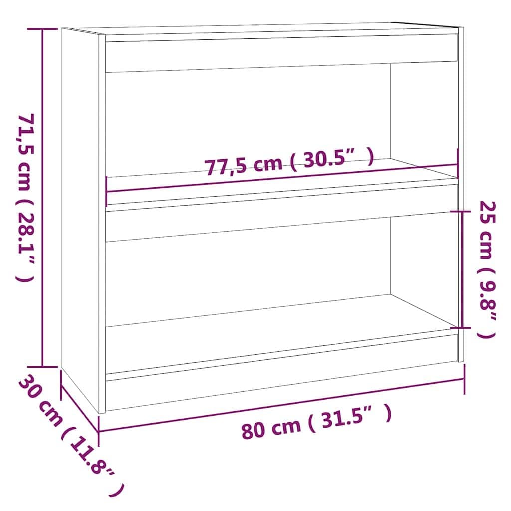 Grey Solid Wood Pine Book Cabinet and Room Divider