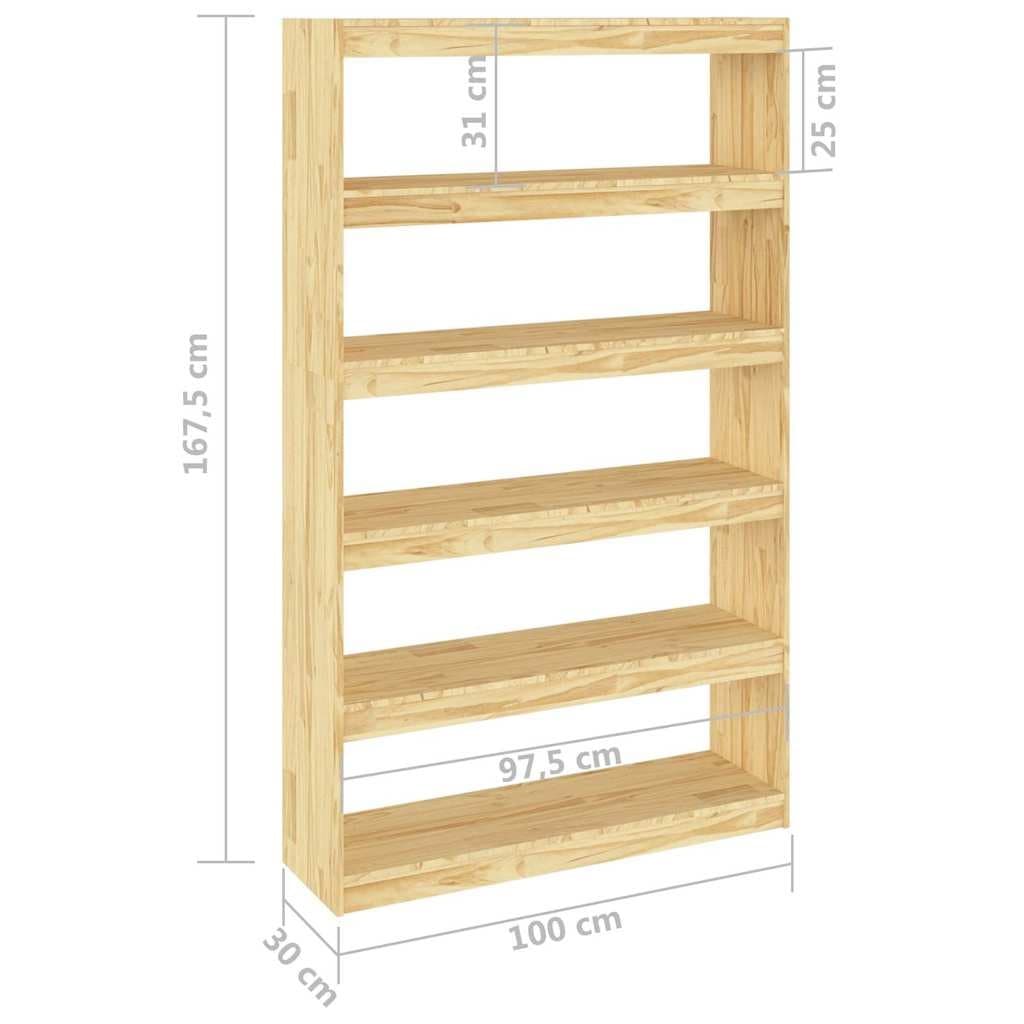 Wooden Book Cabinet and Room Divider 100x30x167.5 cm