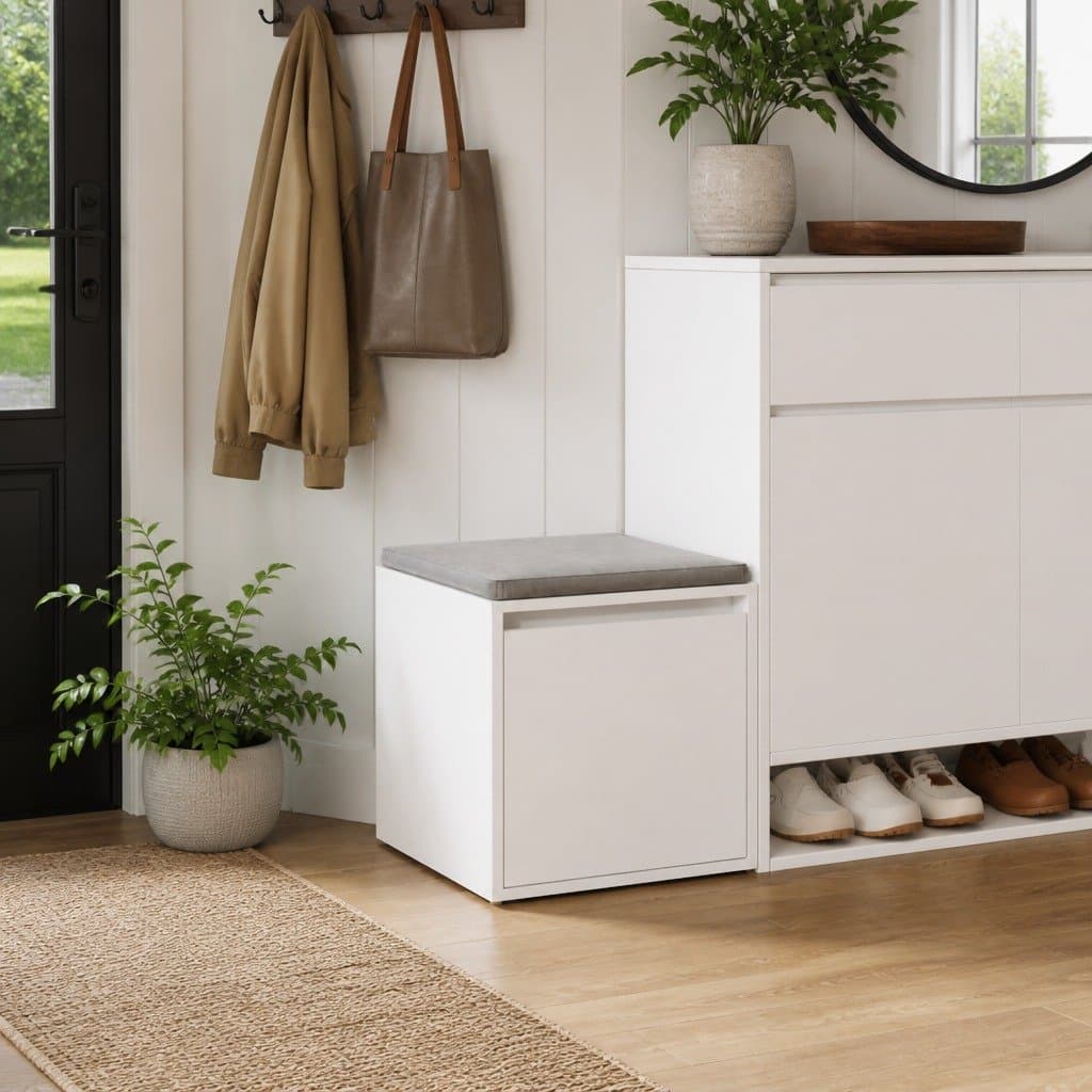 White Storage Chest Box with Drawer for Organising
