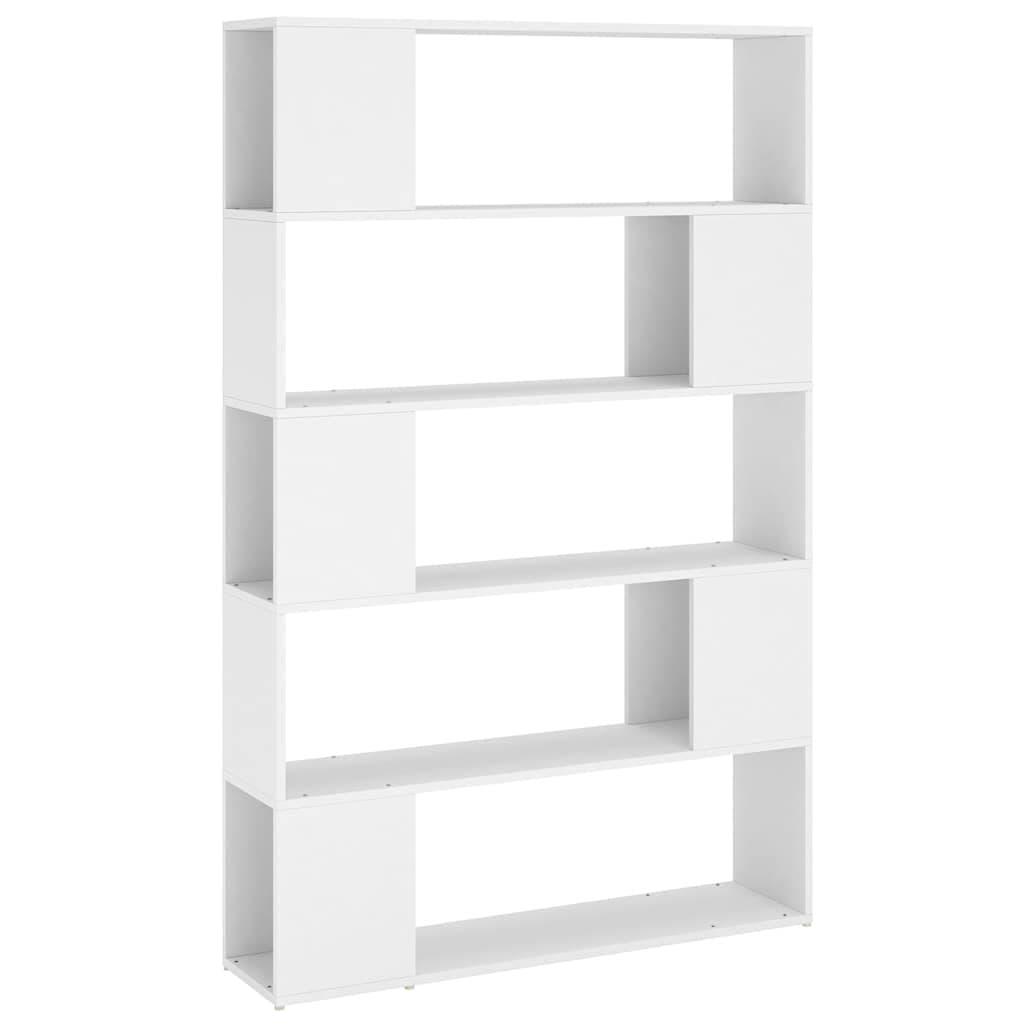 White Book Cabinet Room Divider with 5 Compartments