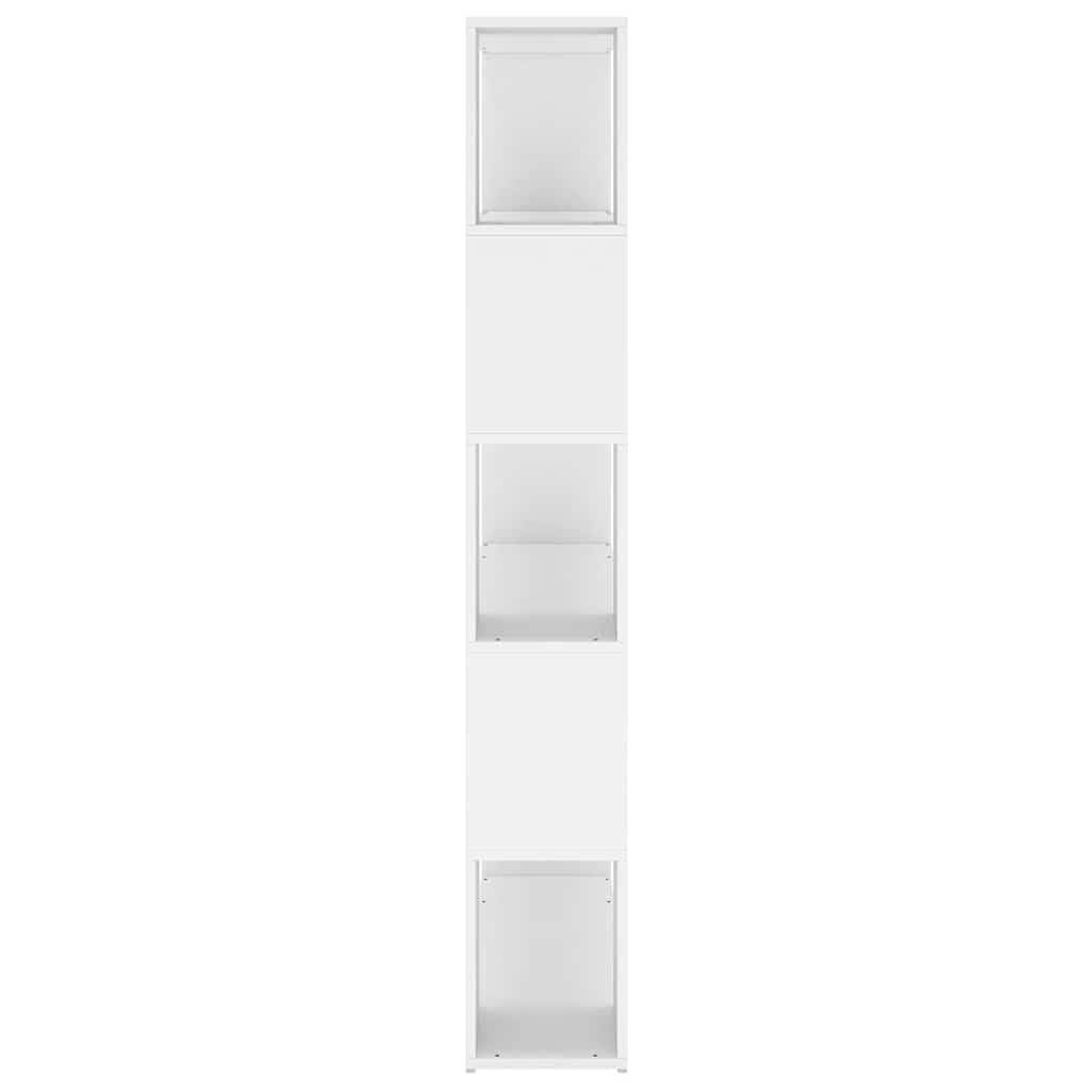 White Book Cabinet Room Divider with 5 Compartments