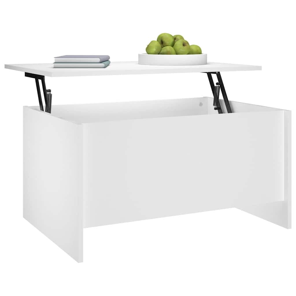 White Coffee Table with Lift-Top Functionality