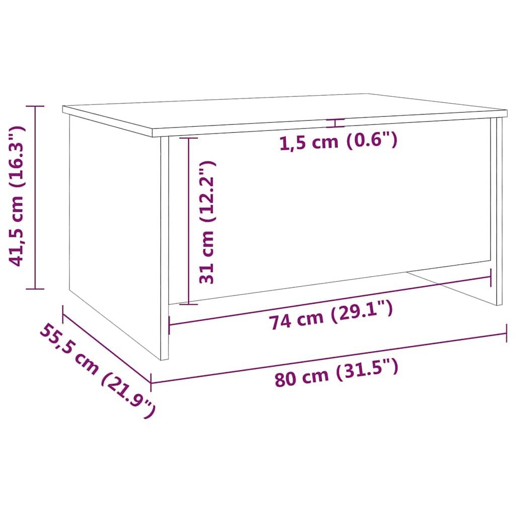 White Coffee Table with Lift-Top Functionality