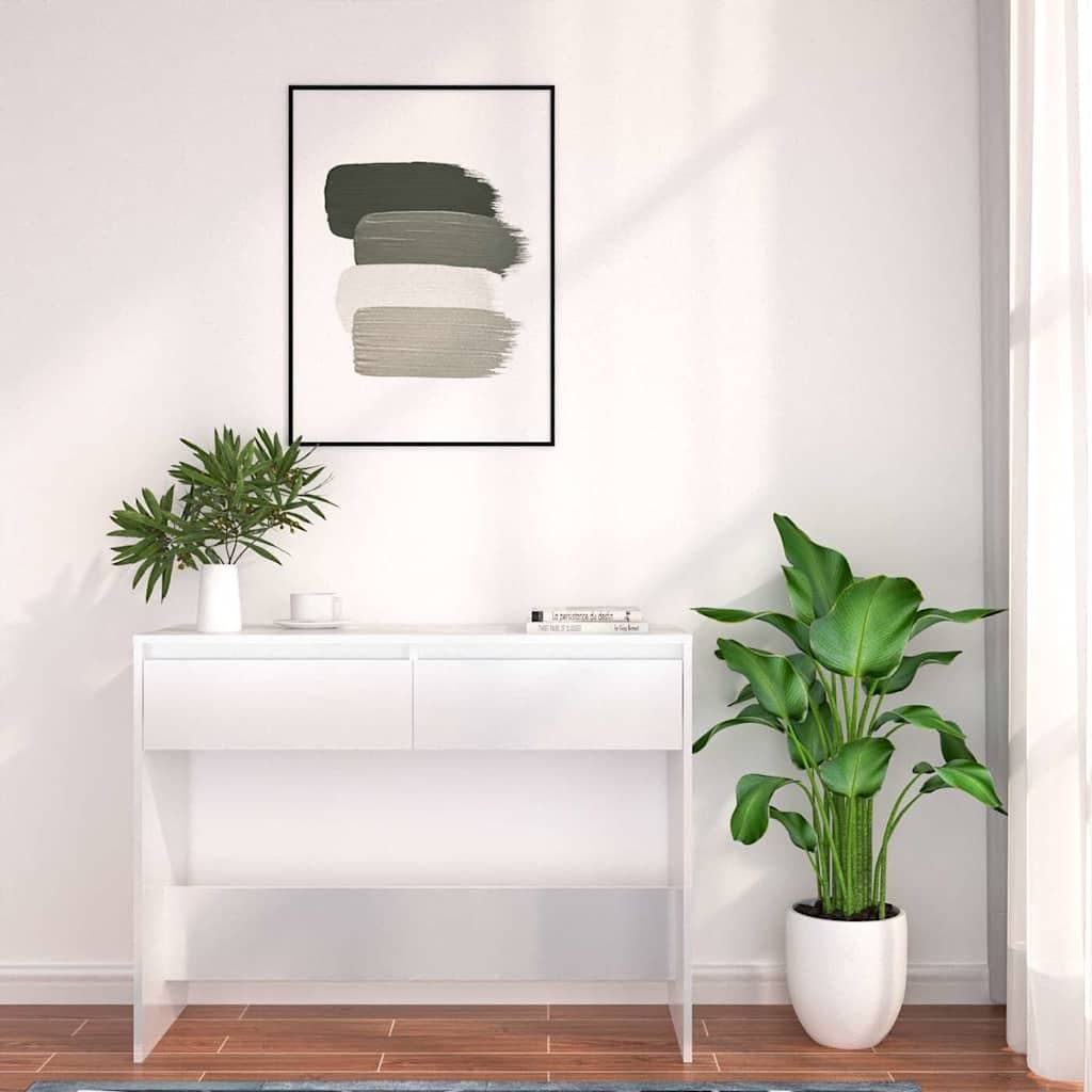 White Console Table for Hallway and Living Spaces