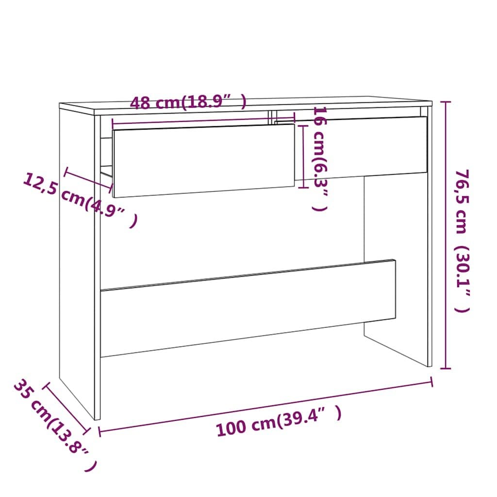 White Console Table for Hallway and Living Spaces