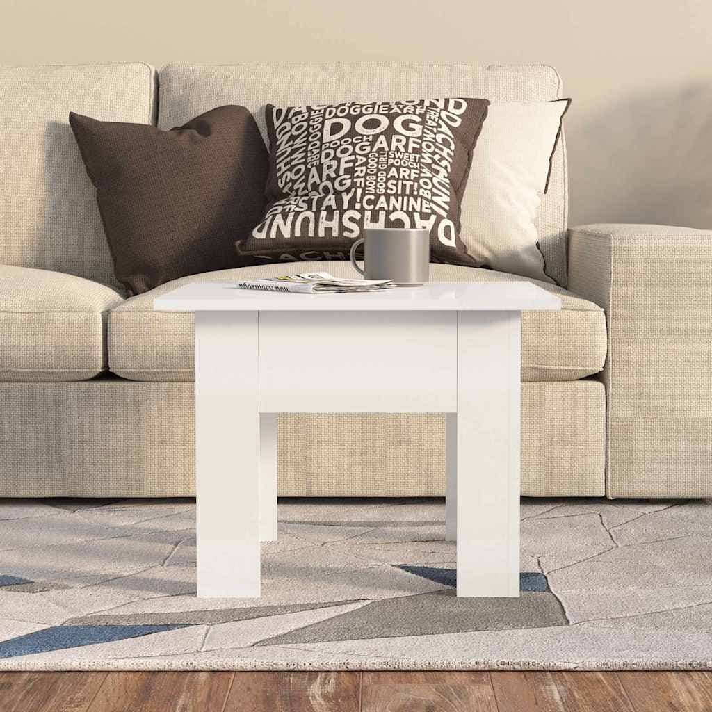 Coffee Table High Gloss White Modern Design Living Room Accent Side Table